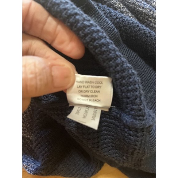 Peter Millar 1/4 Zip Colorblock Golf Sweater Men's Medium Cream Blue Wool - Picture 9 of 10